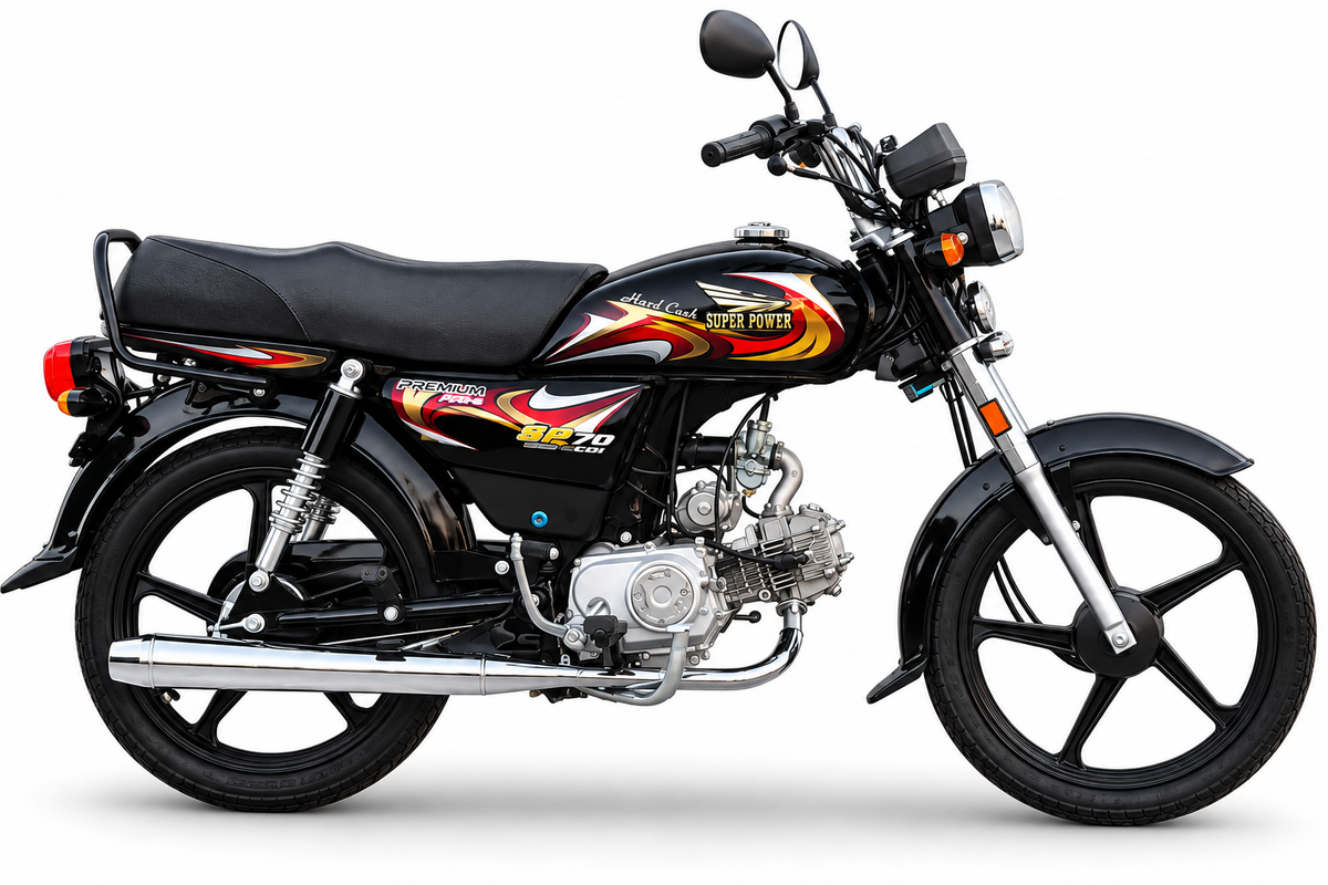Super Power SP 70cc Premium Self Start Black Alloy Rim
